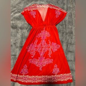 India Boutique Red and White Dress